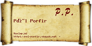 Pál Porfir névjegykártya